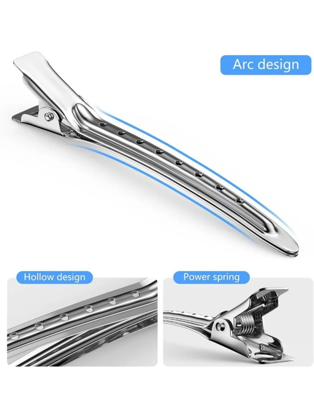 30PCS Heavy Duty Metal Hair Clips, Duck Bill Styling Pins for DIY & Salon Use